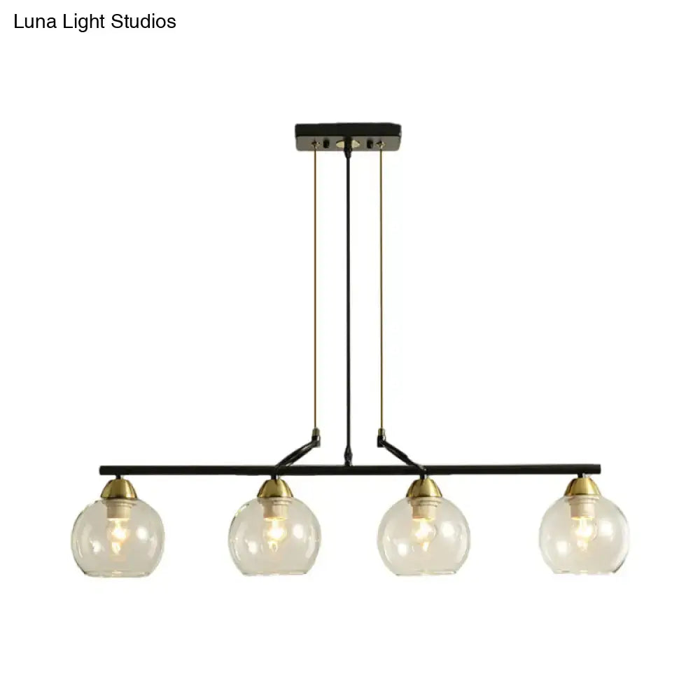 Modern black and brass pendant light kit – dining hall glass globes