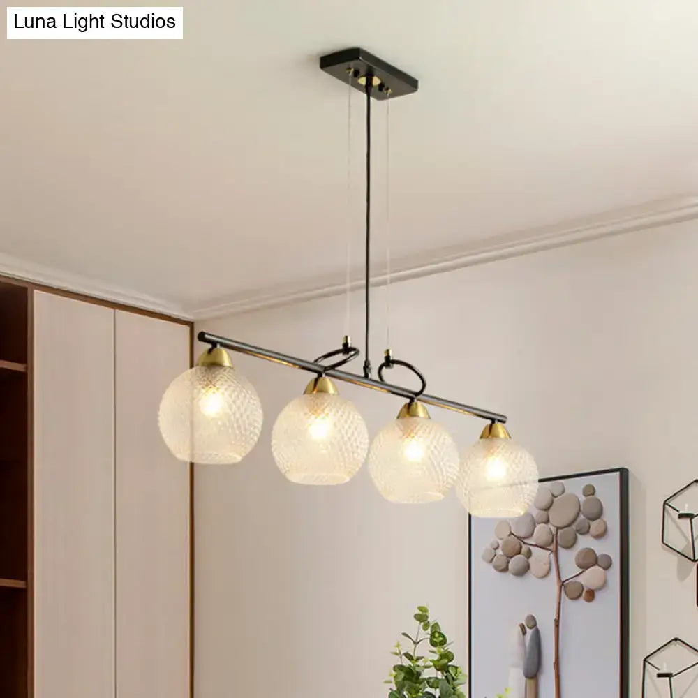 Modern black and brass pendant light kit – dining hall glass globes