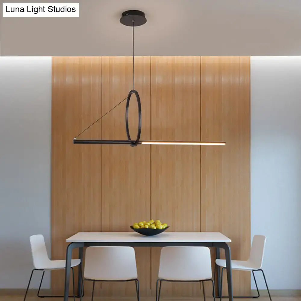 Modern black led ceiling light with remote control for dining room