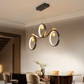 Modern black symmetrical rings island pendant light kitchen lighting
