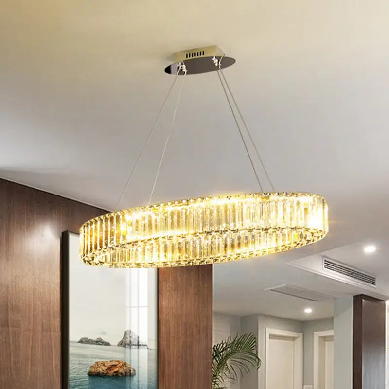 Decorbites contemporary clear crystal chandelier dining room light