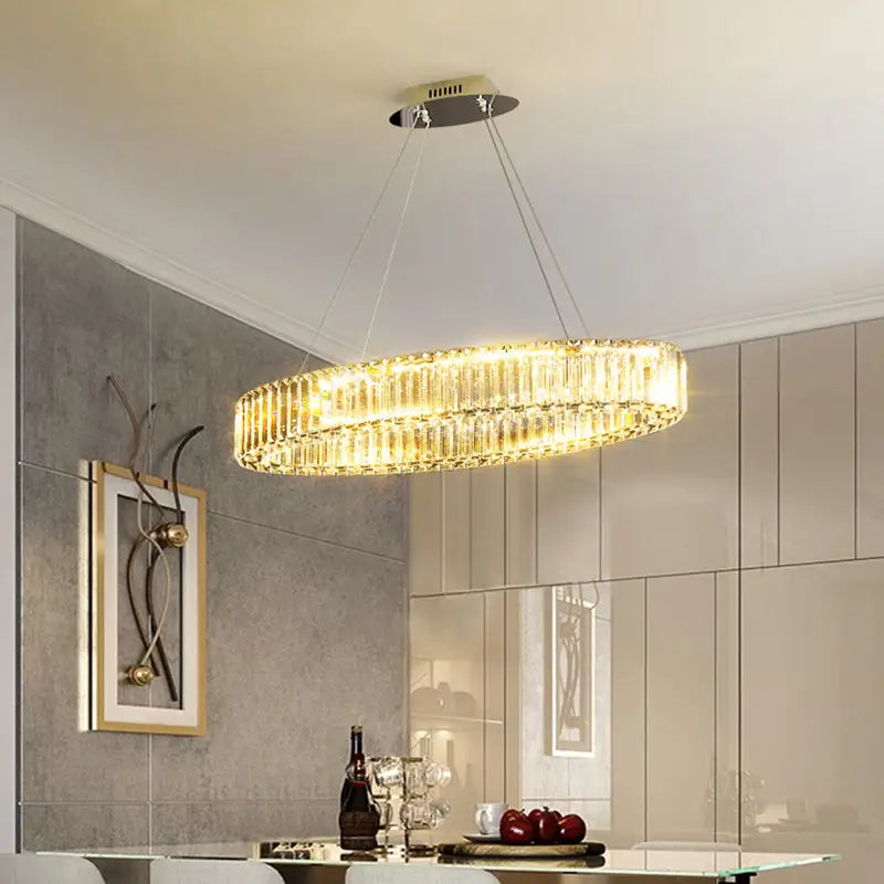 Decorbites contemporary clear crystal chandelier dining room light