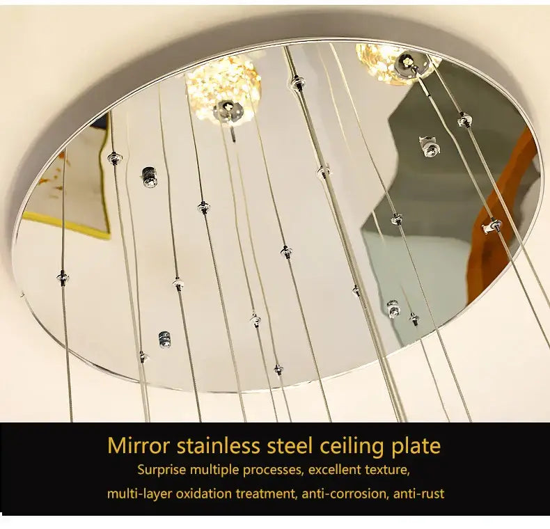 Modern spiral crystal ball chandelier dining room pendant light