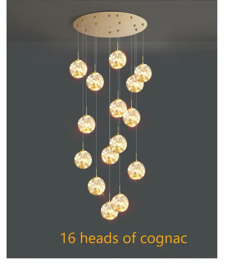 Modern spiral crystal ball chandelier dining room pendant light