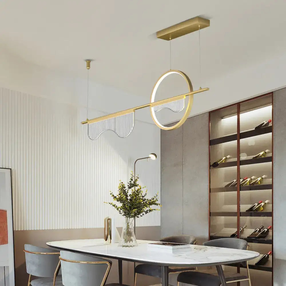 Modern black & white geometric led pendant light for dining room