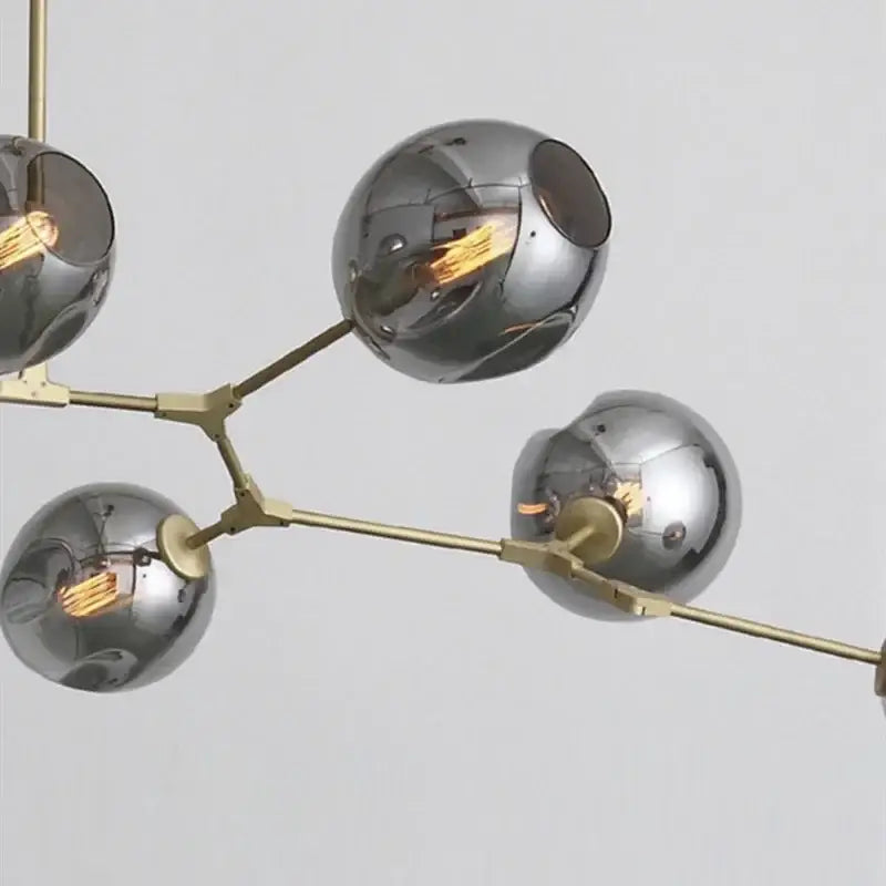 Modern teal glass bubble chandelier living room eight globe light