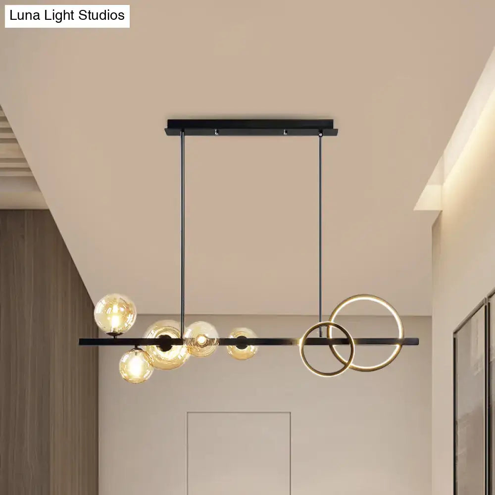 Modern gold glass island lamp dining room pendant light