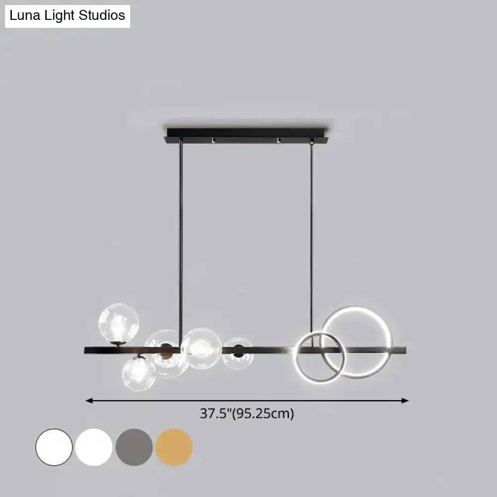 Modern gold glass island lamp dining room pendant light