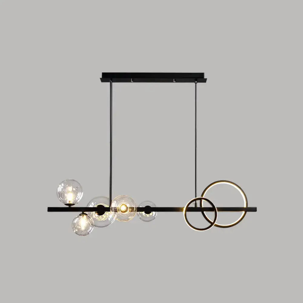 Modern gold glass island lamp dining room pendant light