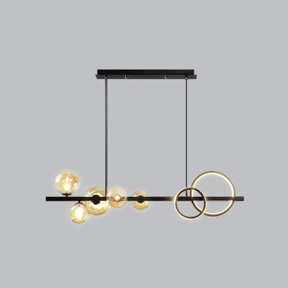 Modern gold glass island lamp dining room pendant light