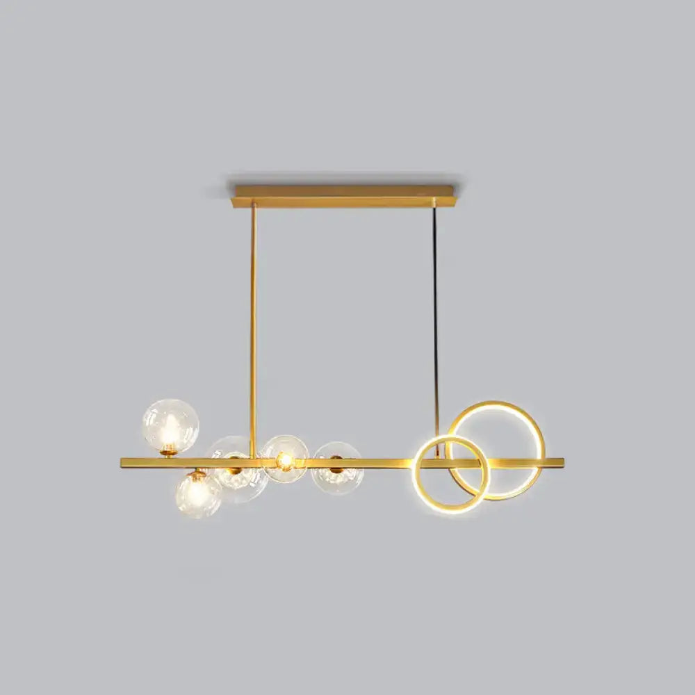 Modern gold glass island lamp dining room pendant light