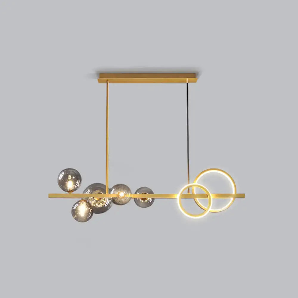Modern gold glass island lamp dining room pendant light