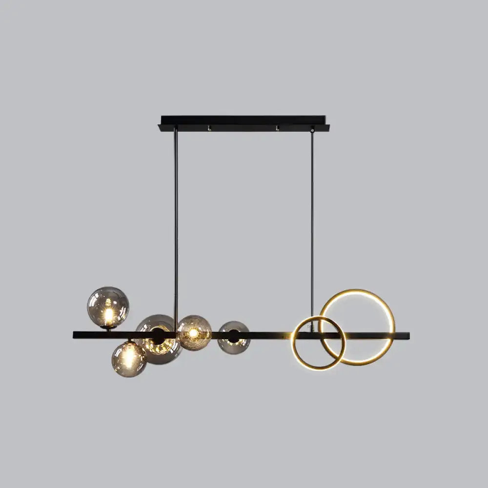 Modern gold glass island lamp dining room pendant light