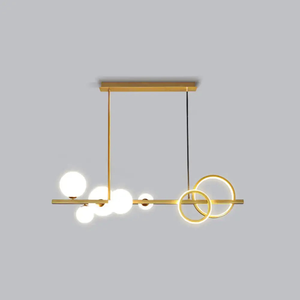 Modern gold glass island lamp dining room pendant light