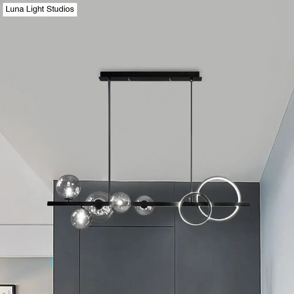 Modern gold glass island lamp dining room pendant light