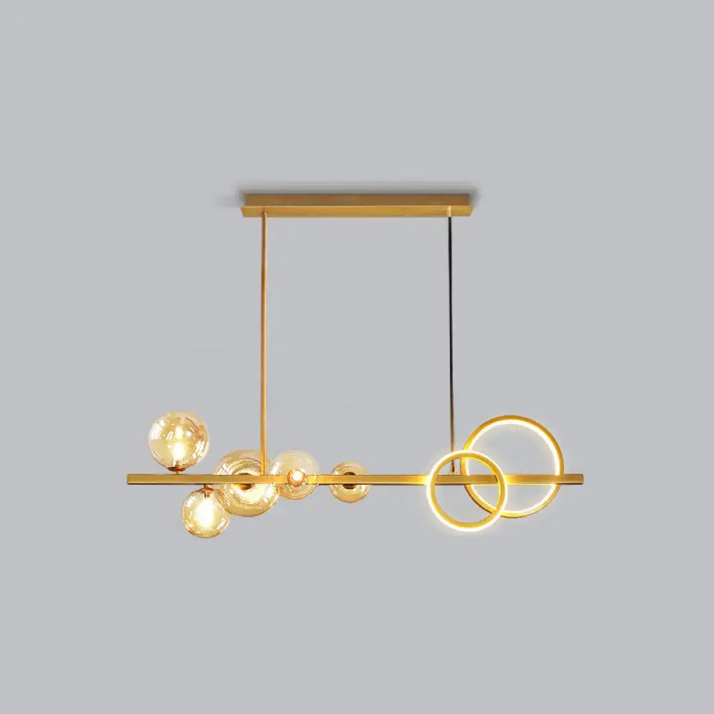 Modern gold glass island lamp dining room pendant light