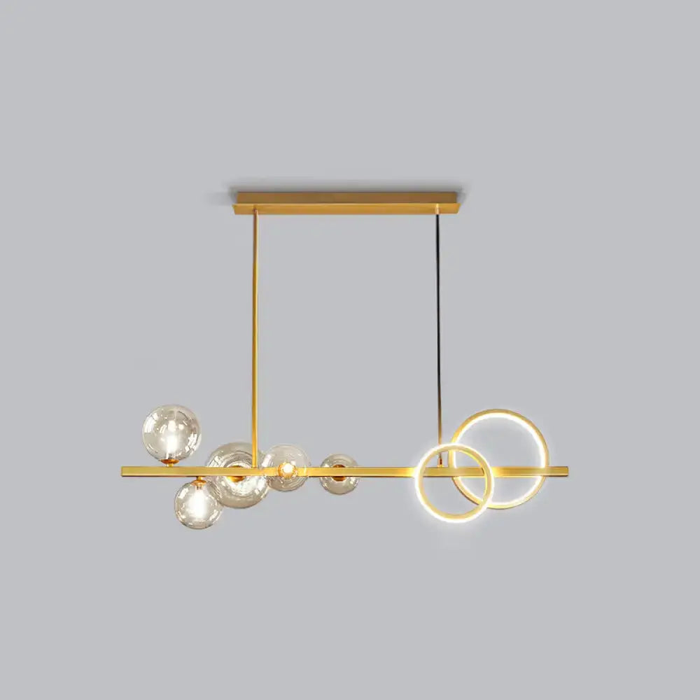 Modern gold glass island lamp dining room pendant light