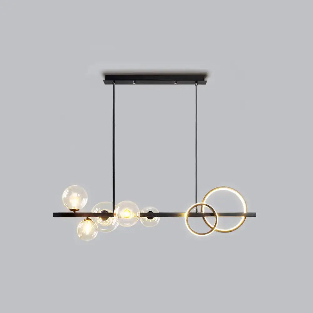 Modern gold glass island lamp dining room pendant light