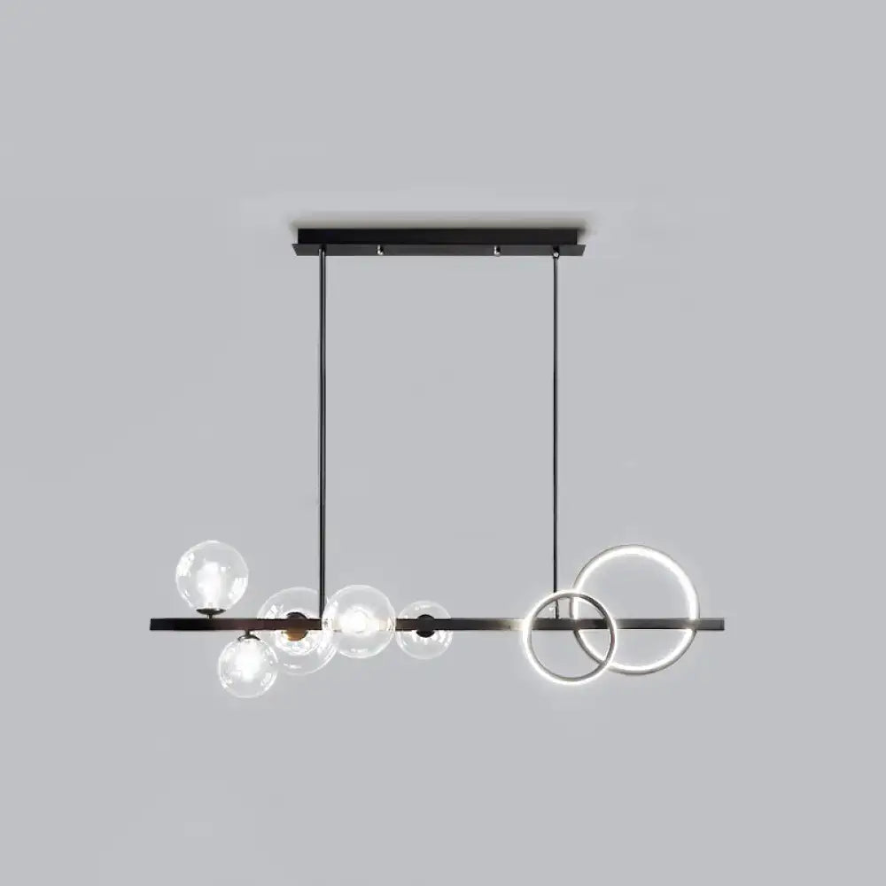 Modern gold glass island lamp dining room pendant light