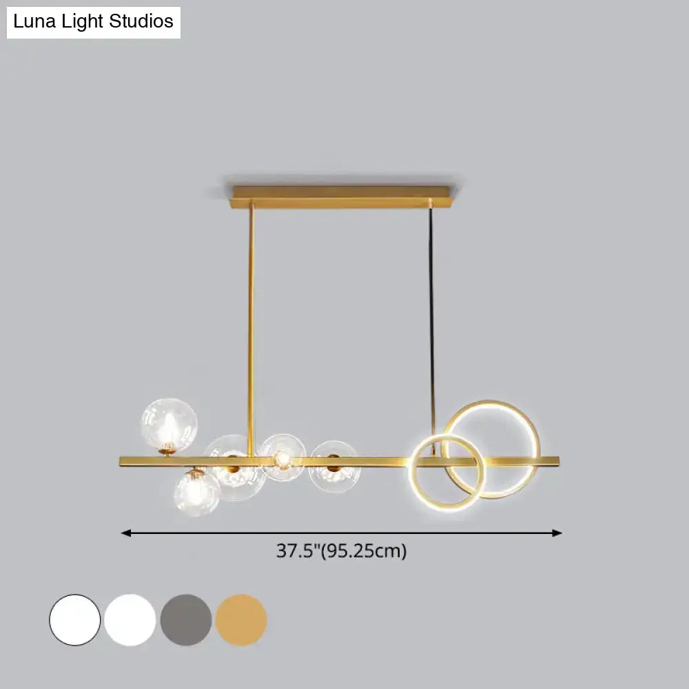 Modern gold glass island lamp dining room pendant light