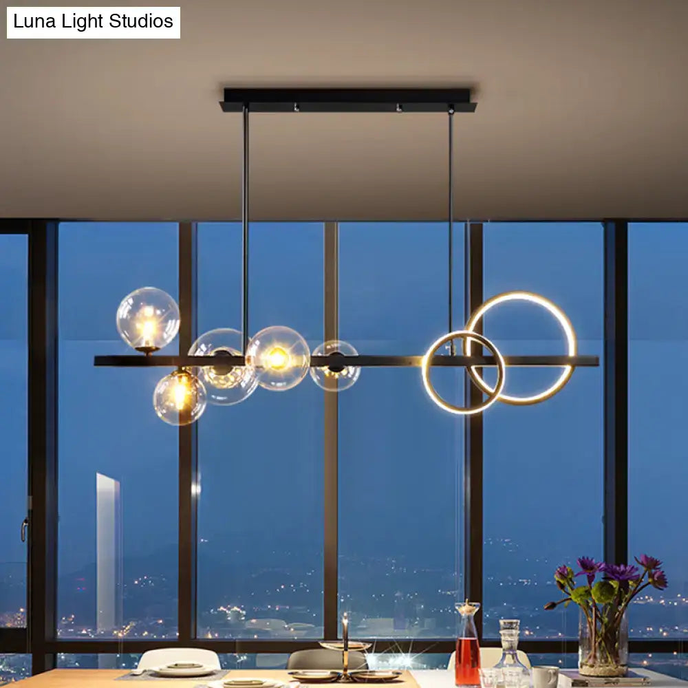 Modern gold glass island lamp dining room pendant light