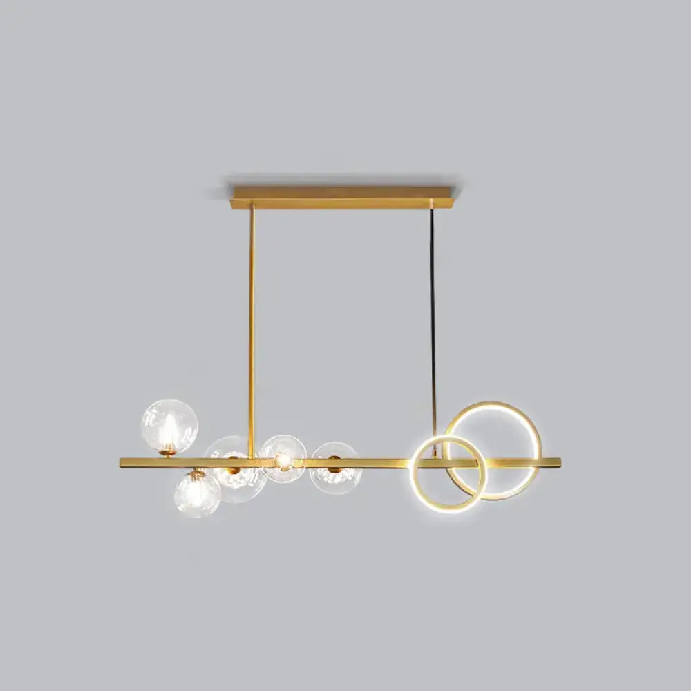 Modern gold glass island lamp dining room pendant light