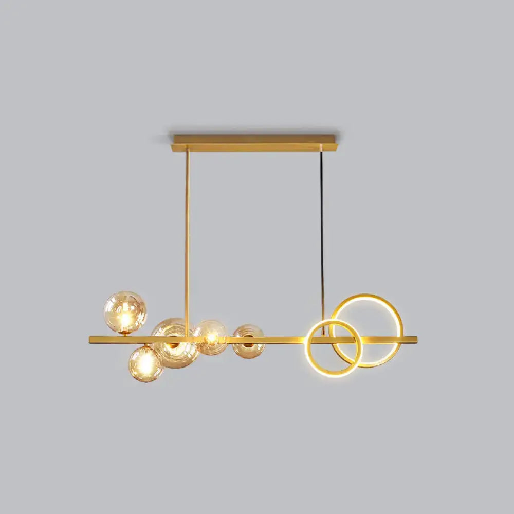Modern gold glass island lamp dining room pendant light