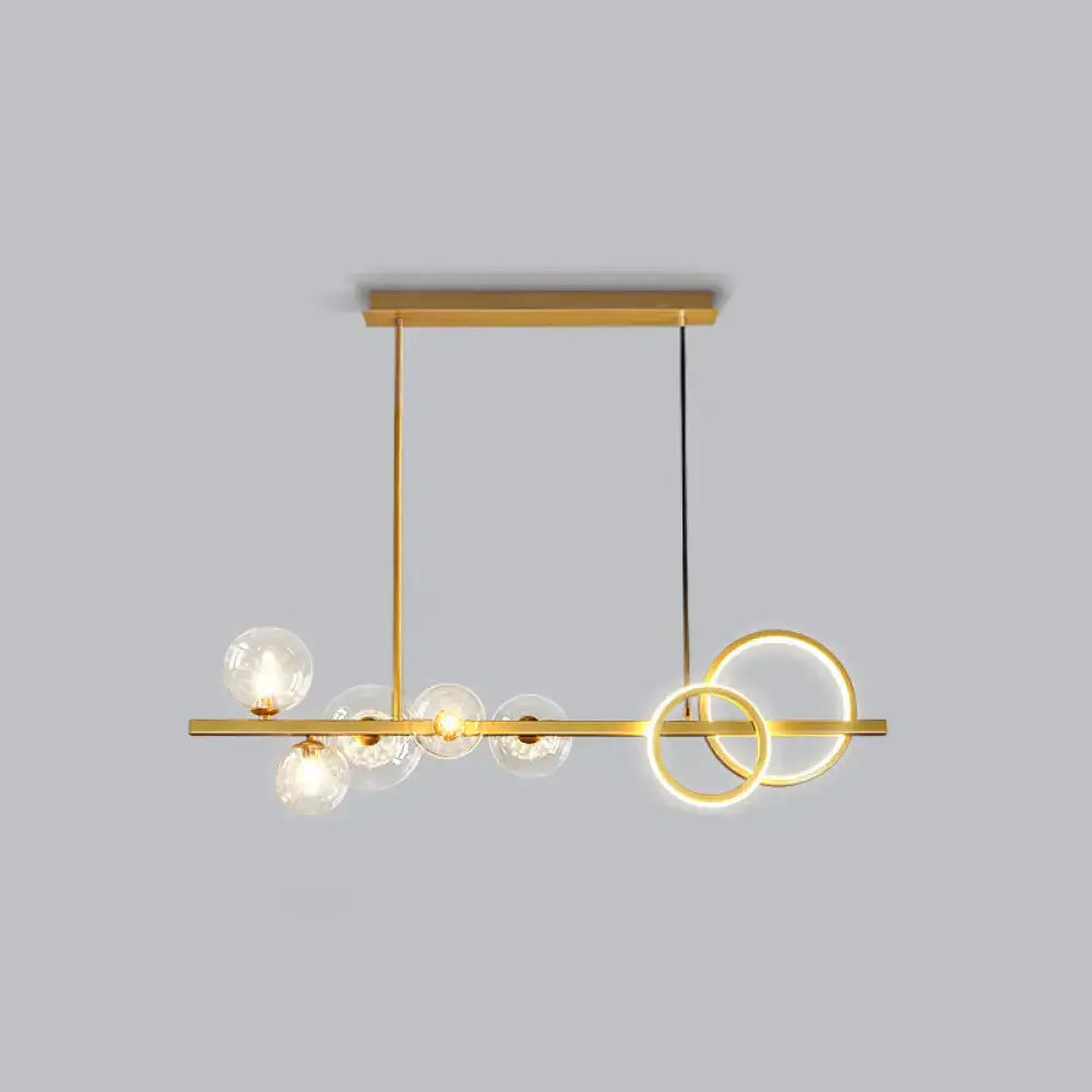 Modern gold glass island lamp dining room pendant light