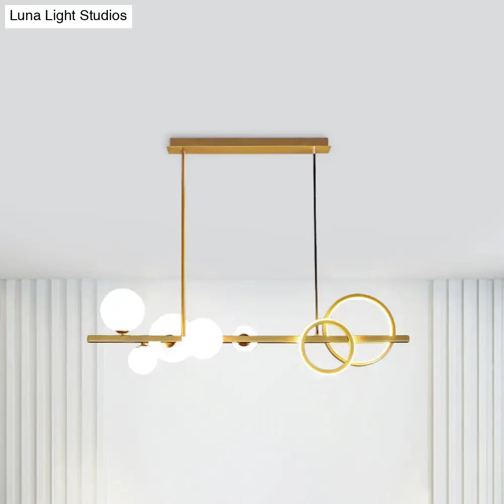 Modern gold glass island lamp dining room pendant light