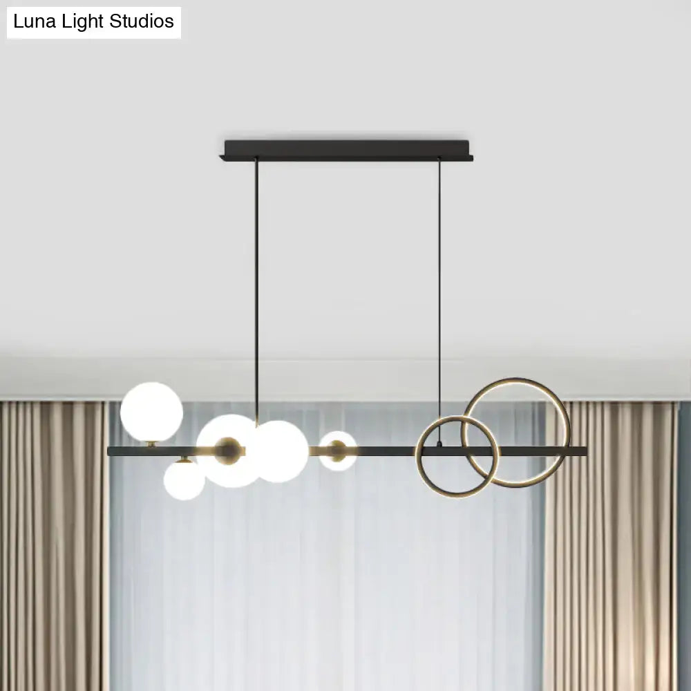Modern gold glass island lamp dining room pendant light