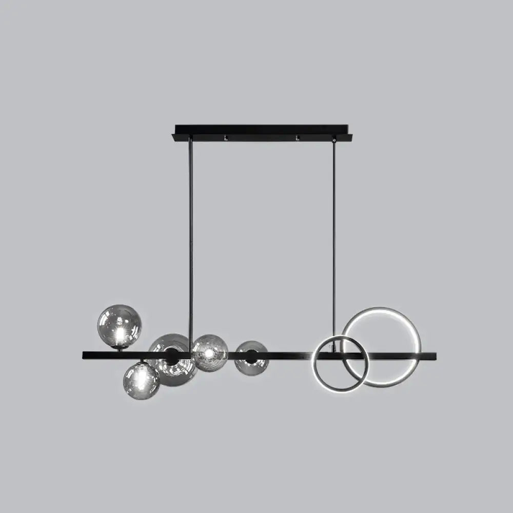 Modern gold glass island lamp dining room pendant light