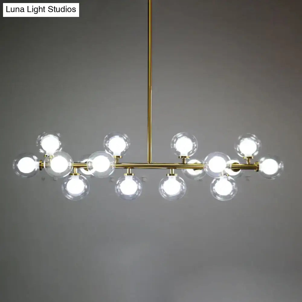 Modern black glass orb chandelier – living room 16 head light
