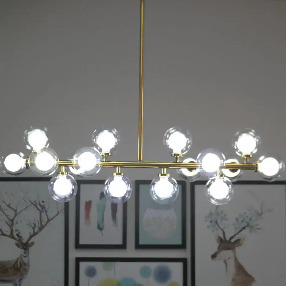 Modern black glass orb chandelier – living room 16 head light