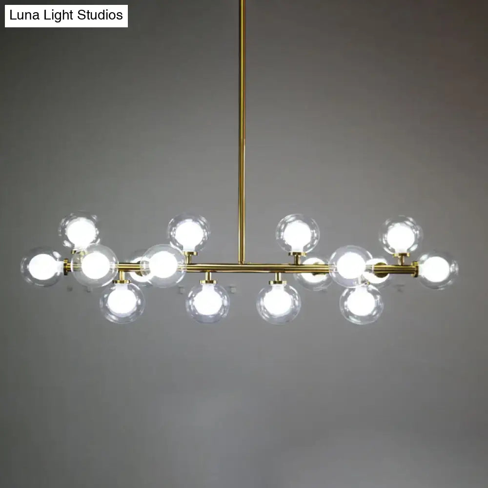 Modern black glass orb chandelier – living room 16 head light