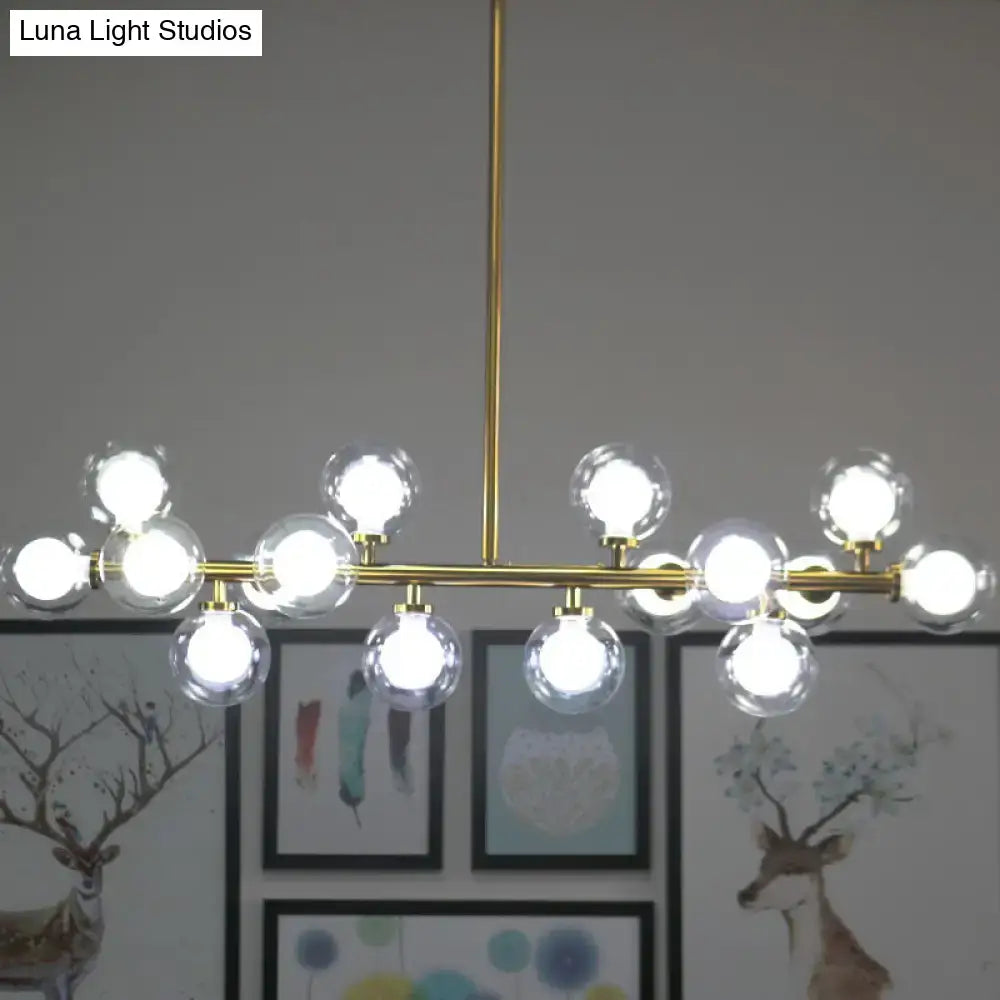 Modern black glass orb chandelier – living room 16 head light
