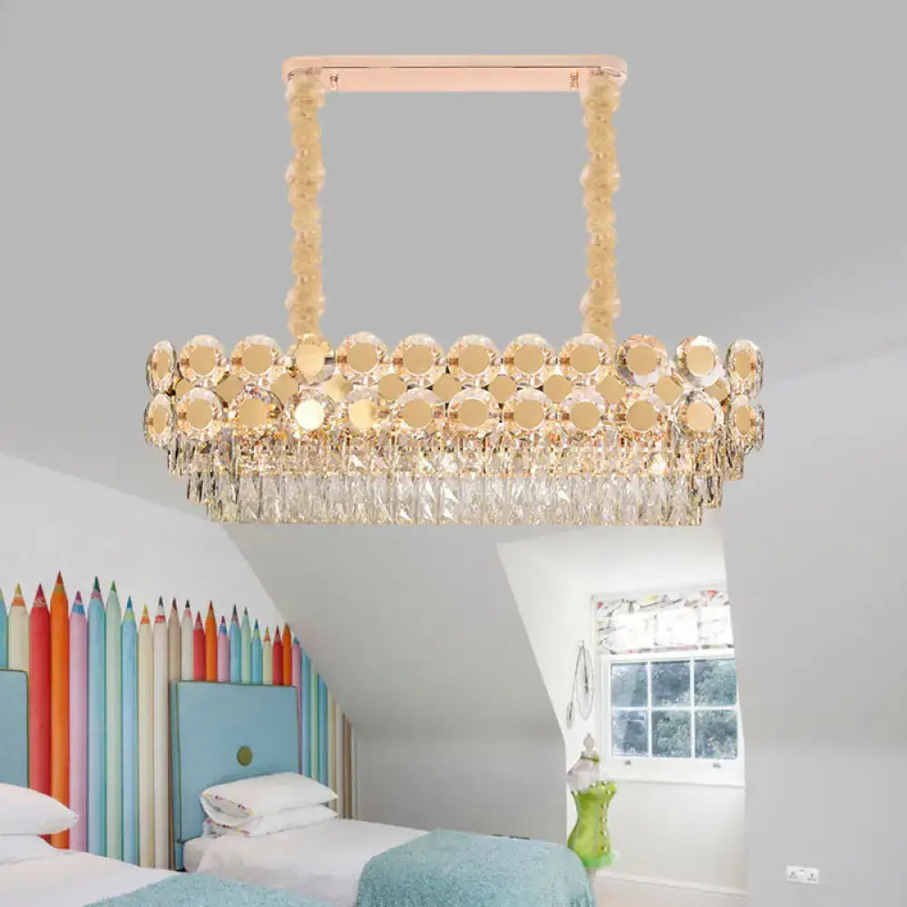Contemporary gold oval island pendant dining room crystal chandelier