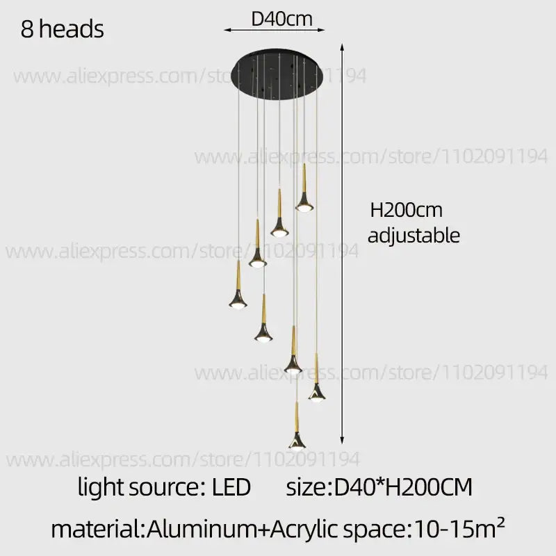 Decorbites contemporary horn chandelier living room black glass light