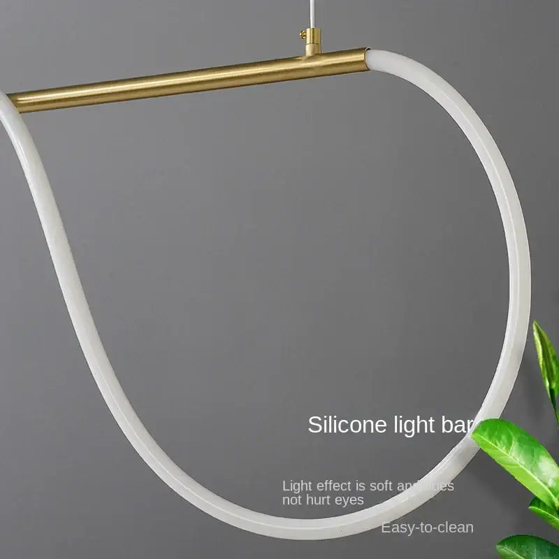 Modern gold curved contemporary led chandelier dining room light
