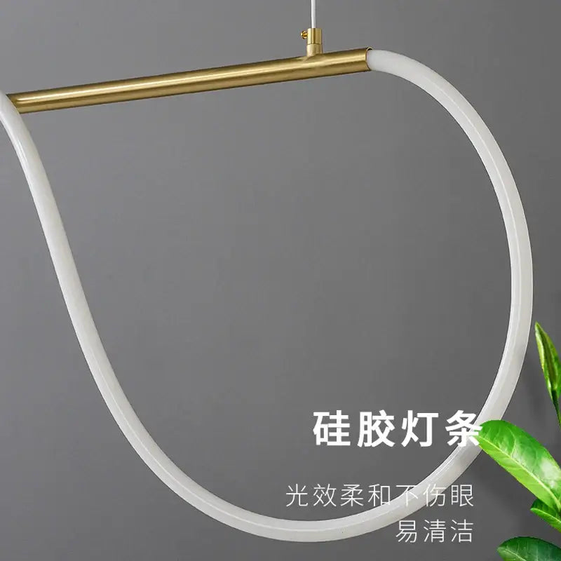 Modern gold curved contemporary led chandelier dining room light