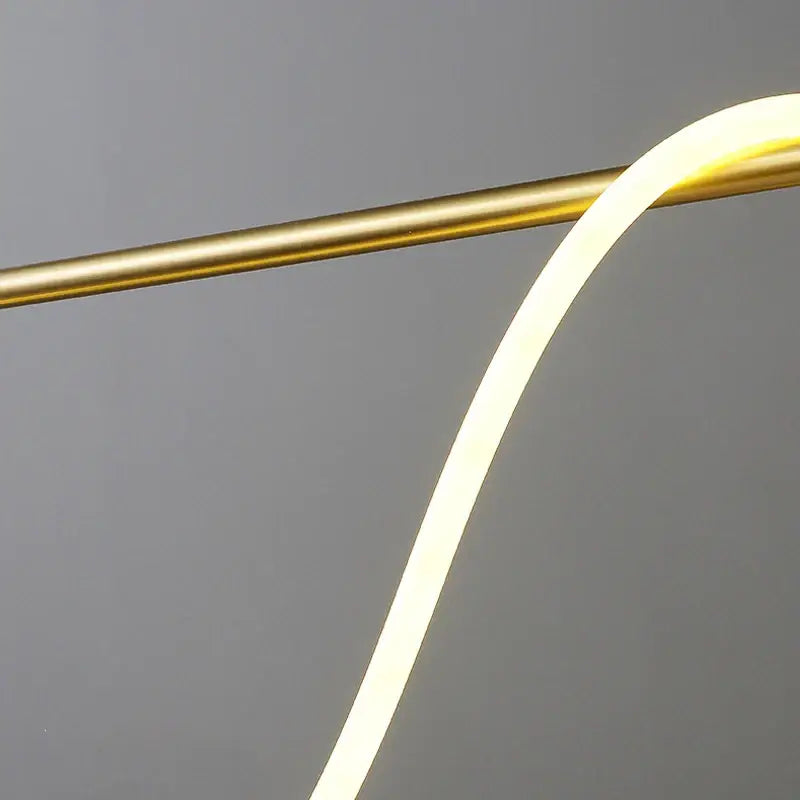Modern gold curved contemporary led chandelier dining room light