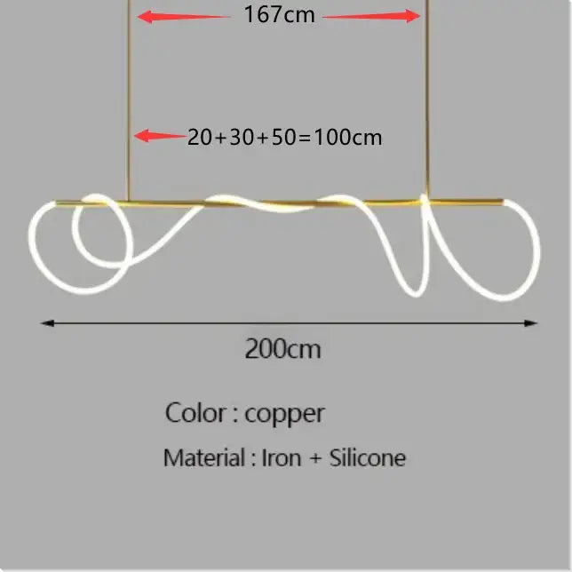 Modern gold curved contemporary led chandelier dining room light