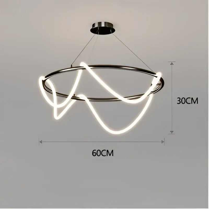 Modern gold curved contemporary led chandelier dining room light