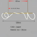 Modern gold curved contemporary led chandelier dining room light