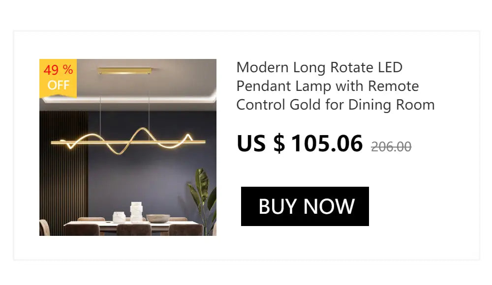 Modern gold curved contemporary led chandelier dining room light