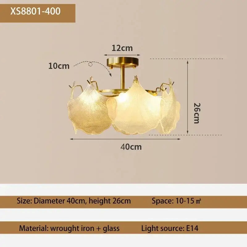 Decorbites contemporary led chandelier gold leaf dining room light