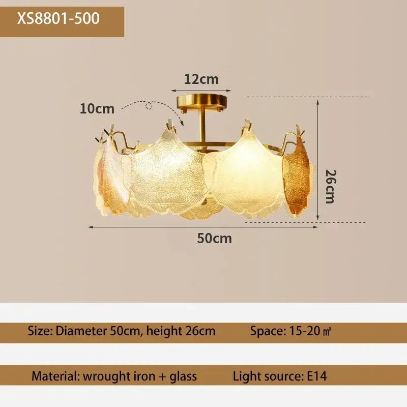 Decorbites contemporary led chandelier gold leaf dining room light