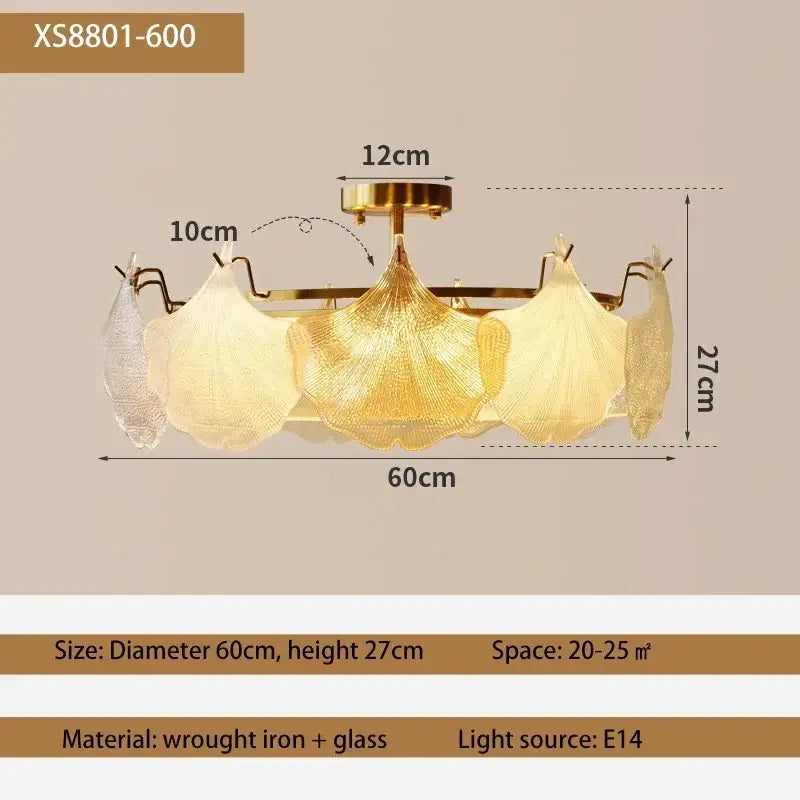 Decorbites contemporary led chandelier gold leaf dining room light