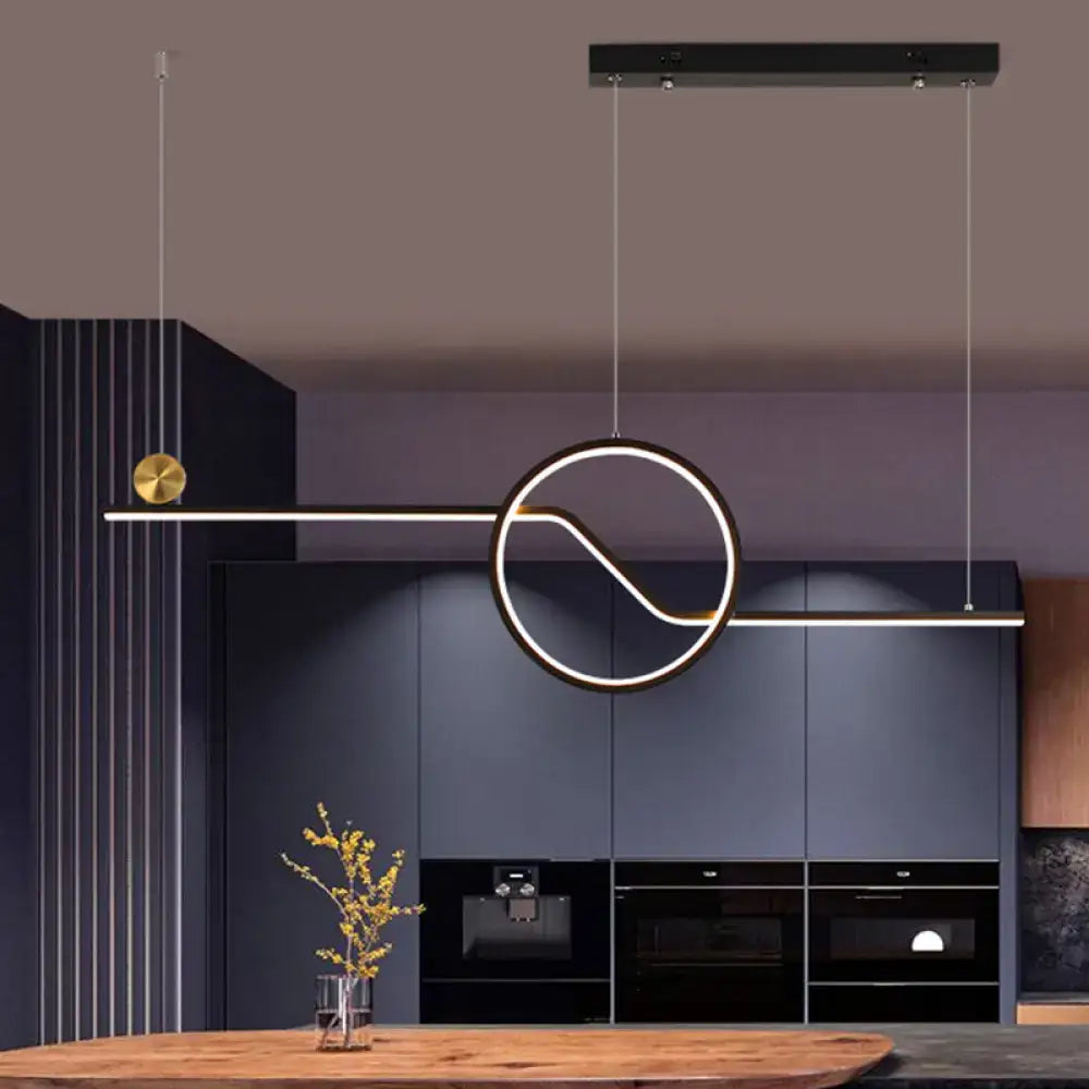 Modern brass led island pendant ceiling light for dining room