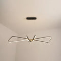 Modern minimalist black & gold bowtie led island lighting dining room