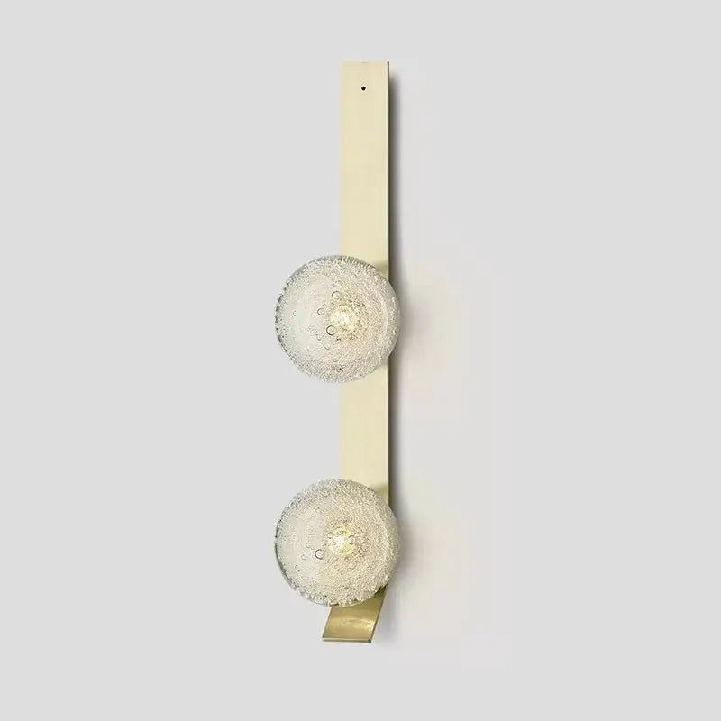 Contemporary brushed brass bubble glass wall light bedroom sconce